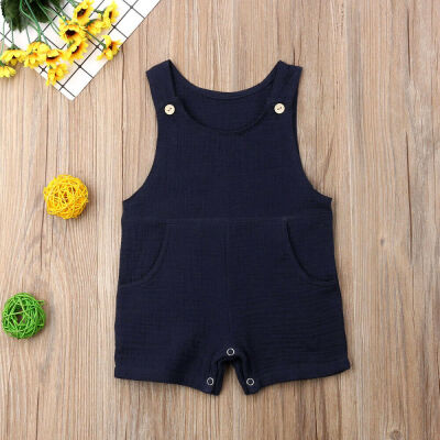 

Newborn Baby Boy Girl Summer Solid Romper Bodysuit Jumpsuit Outfits Sunsuit