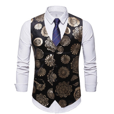 

Toponeto Mens Fashion Punk Vest Slim Fit Business Wedding Waistcoat Sleeveless Tank