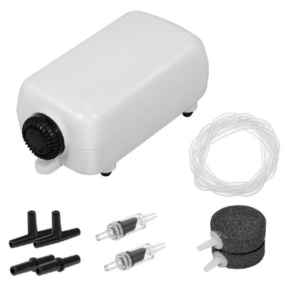 

25W Aquarium Air Pump Aquarium Air Pump with Accessories Oxygen Airpump Double Outlet for Fish Tank