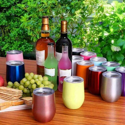 

Stemless Wine Large Cup Stainless Steel Insulated Egg Shape Beer Drinking Cup AU