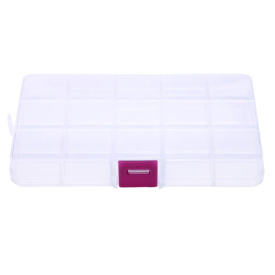 

Gobestart Plastic 15 Slots Adjustable Jewelry Storage Box Case Craft Organizer Bead A