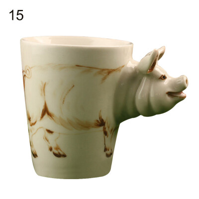 

350ML 3D Hand-painted Lovely Animal Ceramic Water Cup Creative Coffee Tea Mug