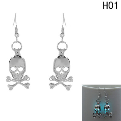 

Luminous Glow In the Dark Skull Dangle Hook Earring Fashion Jewelry
