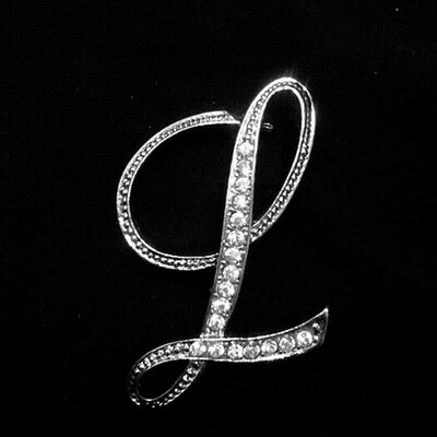 

Alphabet Style Rhinestone Crystal English Letters Bridal 1 pc Bouquet Brooch Pin