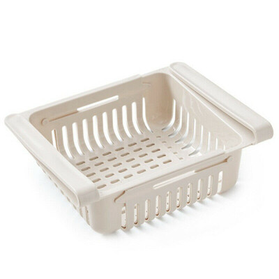 

Retractable Refrigerator Basket Compartment Drainable Drawer Storage