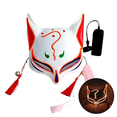 

10 Color Fox Half Face Mask Neon Lights Halloween Party Led Lampshade Dark Glowing Cosplay Mask Party Costume Mask