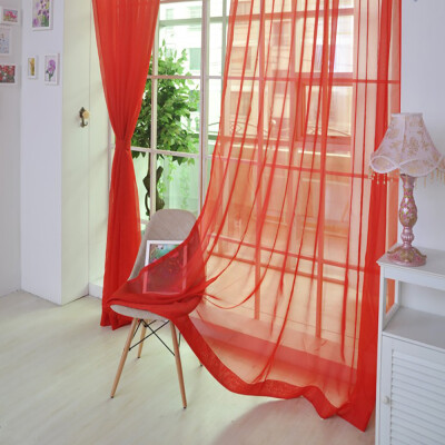 

Siaonvr 1 PCS Pure Color Tulle Door Window Curtain Drape Panel Sheer Scarf Valances