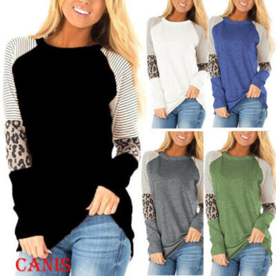 

Women Striped Long Sleeve T Shirt Casual Pullover Long Tops Sweatshirt Blouse