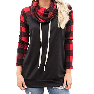 

Starmoon Womens Turtleneck Tops Plaid Shirts Tunic Long Sleeve Pullover Sweatshirt GYL