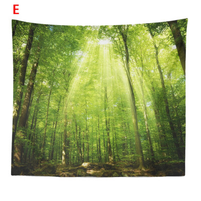 

Toponeto Misty Forest Tapestry Wall Hanging Nature Landscape Tapestry Sunshine Through Tree Tapestries for Bedroom Living Room