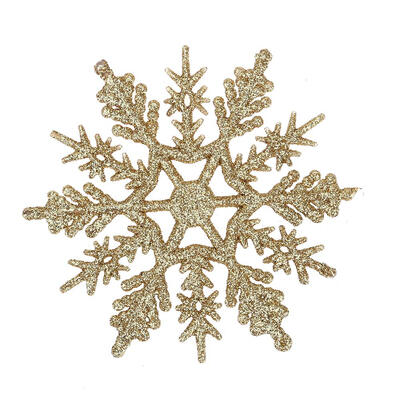 

24pcs Snowflakes Christmas Tree Decoration 10cm Plastic Glitter Snow Flake