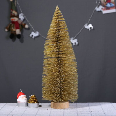 

Gobestart Christmas Tree Mini Pine Tree With Wood Base DIY Crafts Home Table Top Decor