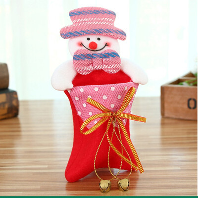 

Christmas Tree Hanging Ornaments Xmas Santa Kids Candy Gift Bag wBowknot Bell Festival Party Xmas Decorations