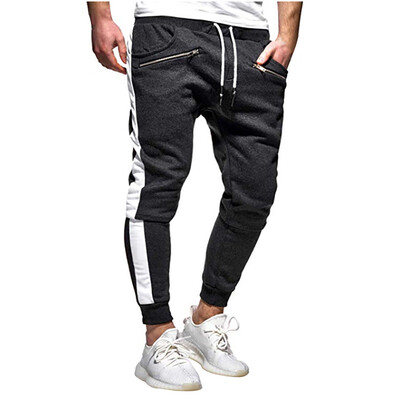 

Gobestart Men Zipper Pure Color Overalls Casual Pocket Sport Work Casual Trouser Pants
