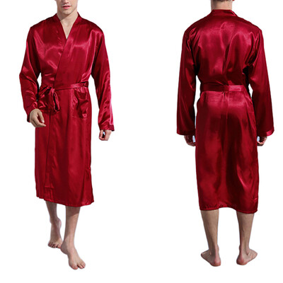 

Mens Silk Cardigan Kimono Robe With Sash