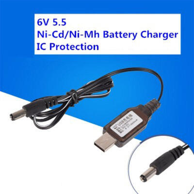 

6V DC55 USB Charger Cable with Protected IC For RC Battery Toys Car Ship Robot Battery Charger Parts