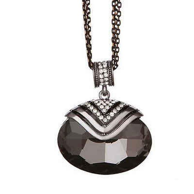 

Elegant Big Drop Crystal Pendant Women Sweater Necklace Girl Vintage Alloy Long Chain Bride Wedding Jewelry