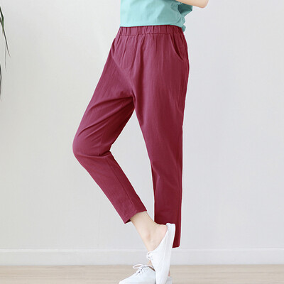 

Tailored Women Casual Solid Trousers Pants Trousers Ladies Loose Pants
