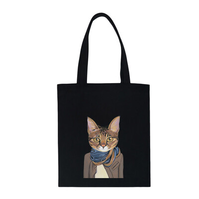 

Tailored Fashion Women Canvas Printing Cute Cat Shoulder Bags Large Capacity Shopping Bag
