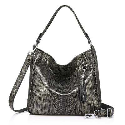 

REALER handbags women bags genuine leather shoulder bags luxury tote bag high quality female designer serpentine prints big