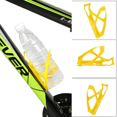 

Carbon Fiber MTB Bicycle Yellow Glossy Water Bottle Holder Cage with Screws