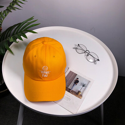 

New fashion Korean baseball cap for women casual sun protection cap for men smiling face cotton soft top sun hat trend