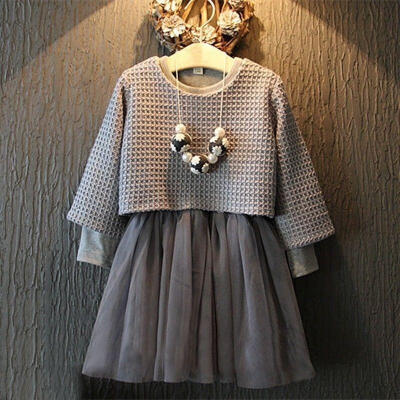 

Flower Kids Girl Toddler Baby Princess Party Pullover Tulle Dresses Outfit Set