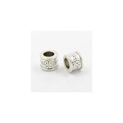 

Large Hole Beads Tibetan Style European Beads Antique Silver Lead Free Cadmium Free&Nickel Free Column with Trinity Knot