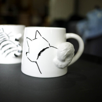 

WANMU Cat tail dog tail rabbit tail mug water glass fashion personality 10644