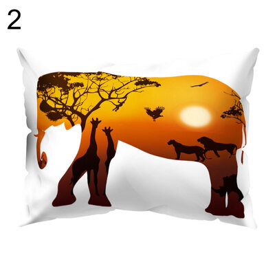 

Color Animal Printed Rectangle Throw Pillow Case Cushion Cover Home Car Decor