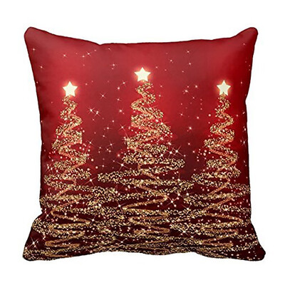 

Siaonvr Merry Christmas Pillow Cases Cotton Linen Sofa Cushion Cover Home Decor