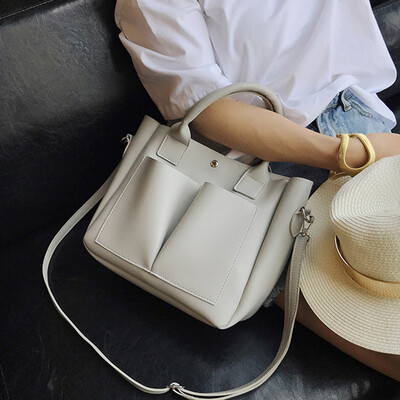 

2019 New Vintage Women Bag Simple Handbags Famous Brands Pu Leather Shoulder Bag Casual Ladies Crossbody Bags