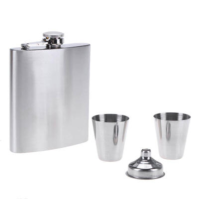 

Outdoors Portable Stainless Steel Drink Mug Flask Flagon Funnel Cup Set