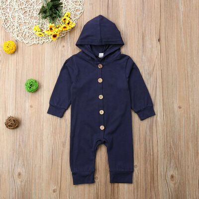 

Baby Kids Boys Girls Infant Hooded Romper Jumpsuit Bodysuit Clothes Outfits