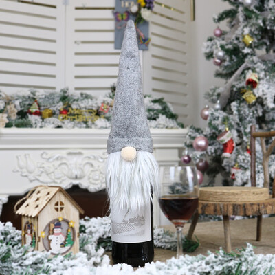 

Tailored Christmas Champagne Bottle Cover Dress Up Decoration Christmas Faceless Doll