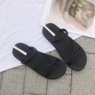 

Rome sandals women ins tide 2019 summer new Joker flat candy-colored girls beach fashion slippers
