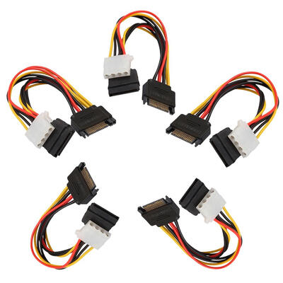 

5pcs 15Pin SATA Male to 4Pin IDE Molex Female SATA Female Power Cable