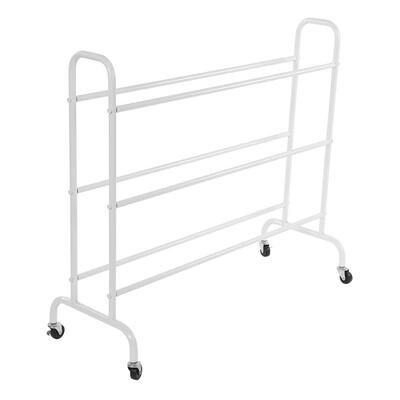 

Compact 3-Tier Basketball Cart Storage Rack Footballs Sport Balls Holder Organizer Shelf WhiteBasketball Storage Rack