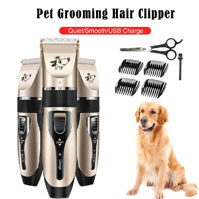 

Pet Grooming Hair Clipper Rechargeable Low Noise Cordless Dog Cat Rabbit Hair Trimmer Cutter Kit