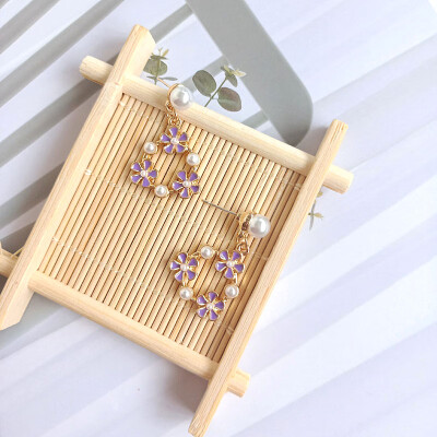 

2019 latest design brand color flower earrings generous minimalist temperament fashion summer gift Korean earrings for women