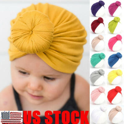

Infant Baby Turban Toddler Kids Girl Cotton Blends Hat Lovely Soft Hat 13 Color
