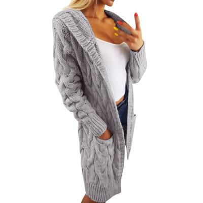 

Toponeto Women Long Sleeve Oversized Loose Knitted Sweater Cardigan Outwear Coat