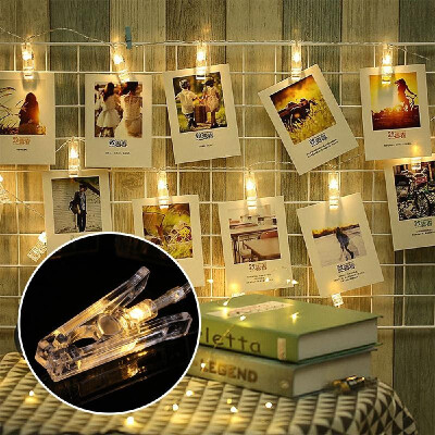 

Photo Clip String Light 40 LED Photo Hanging Clips String Lamp Battery Powered 5M164FT Fairy Lights with Clips