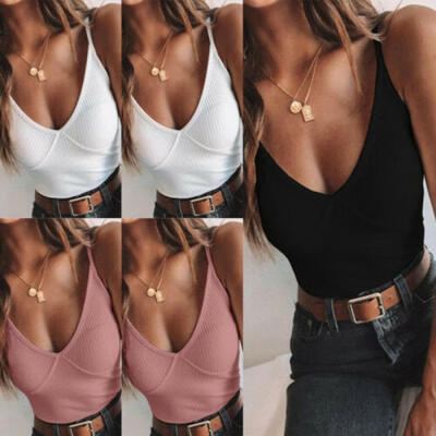 

Women Sexy Sleeveless Jumpsuit Bodycon Bodysuit Leotard Summer Casual Blouse Top