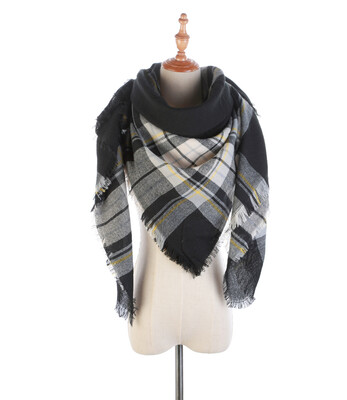 

2018 autumn&winter new scarf England Europe&America multi-color lattice mosaic ladies Korea double-sided scarf shawl men&women