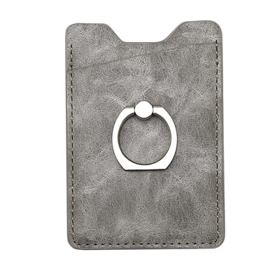 

Phone card case with leather ring buckle