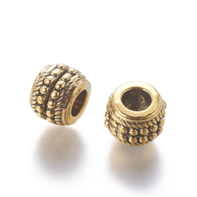 

Tibetan Style Alloy European Beads Rondelle Antique Golden Lead Free&Cadmium Free 85x7mm Hole 45mm