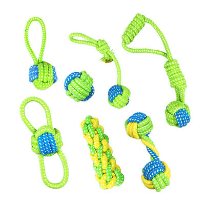 

7pcsset Knot Cotton Rope Dog Toy Puppy Chew Molars Teeth Cleaning Pet Toys