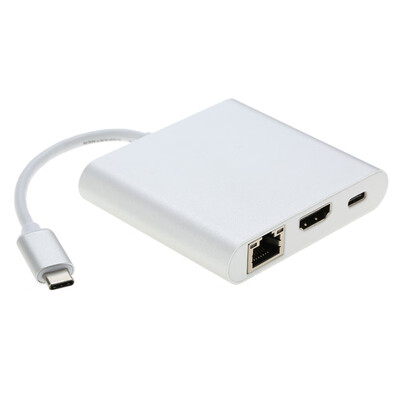 

Aluminum 5Gbps USB 31 Type-C to USB 30 Type-A HDMI Hub with RJ45 Gigabit Ethernet HD Video Adapter Converter for Macbook 12" USB