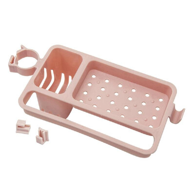 

Faucet drain rack pool storage rack adjustable kitchen sink sink rag drain rack Pink
